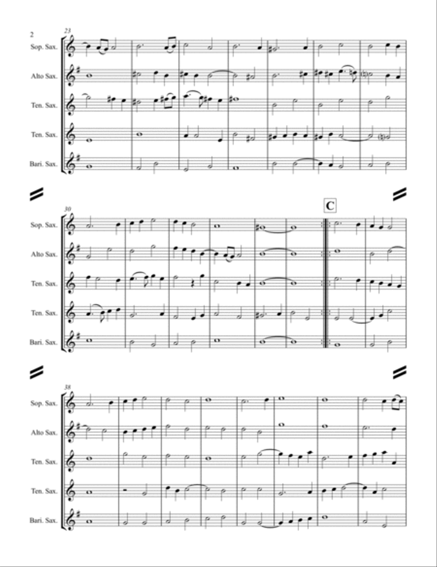 Holborne - 10 Pavans and Galliards (for Saxophone Quintet SATTB or AATTB) Saxophone Quintet scores gallery preview page 3