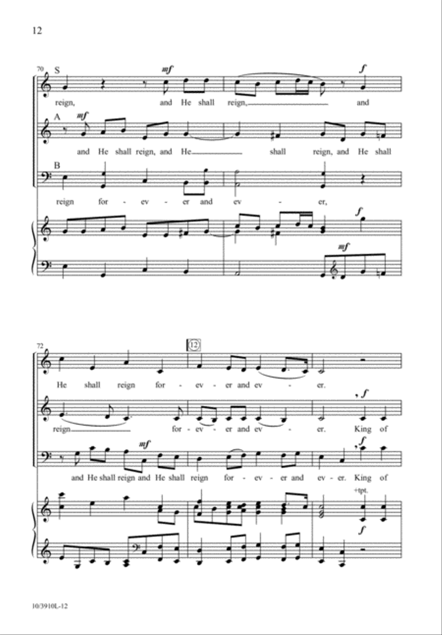 Hallelujah Chorus 3-Part scores gallery preview page 12