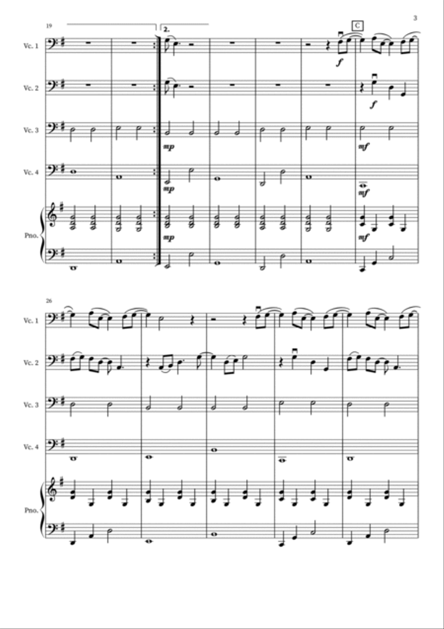 Wonderwall Piano Solo scores gallery preview page 3