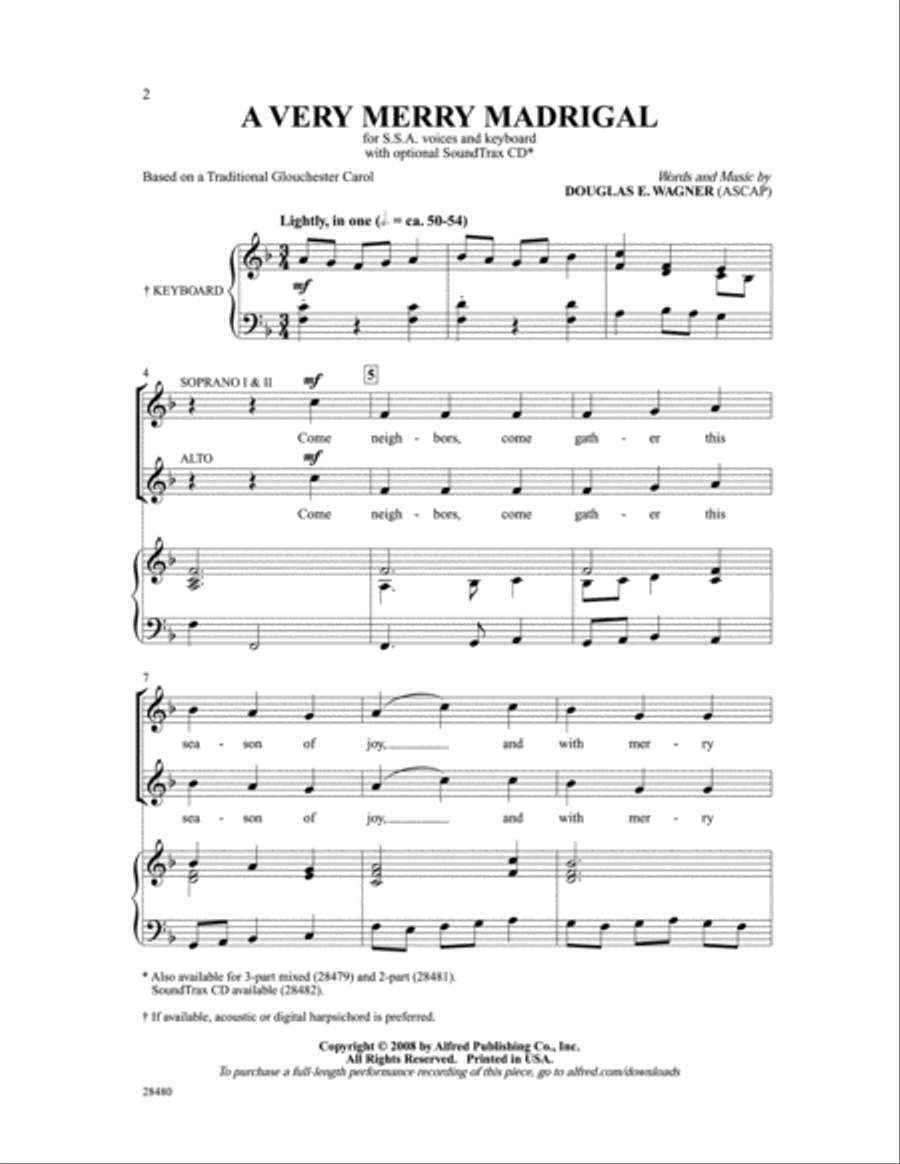 A Very Merry Madrigal Women's Choir scores gallery preview page 2
