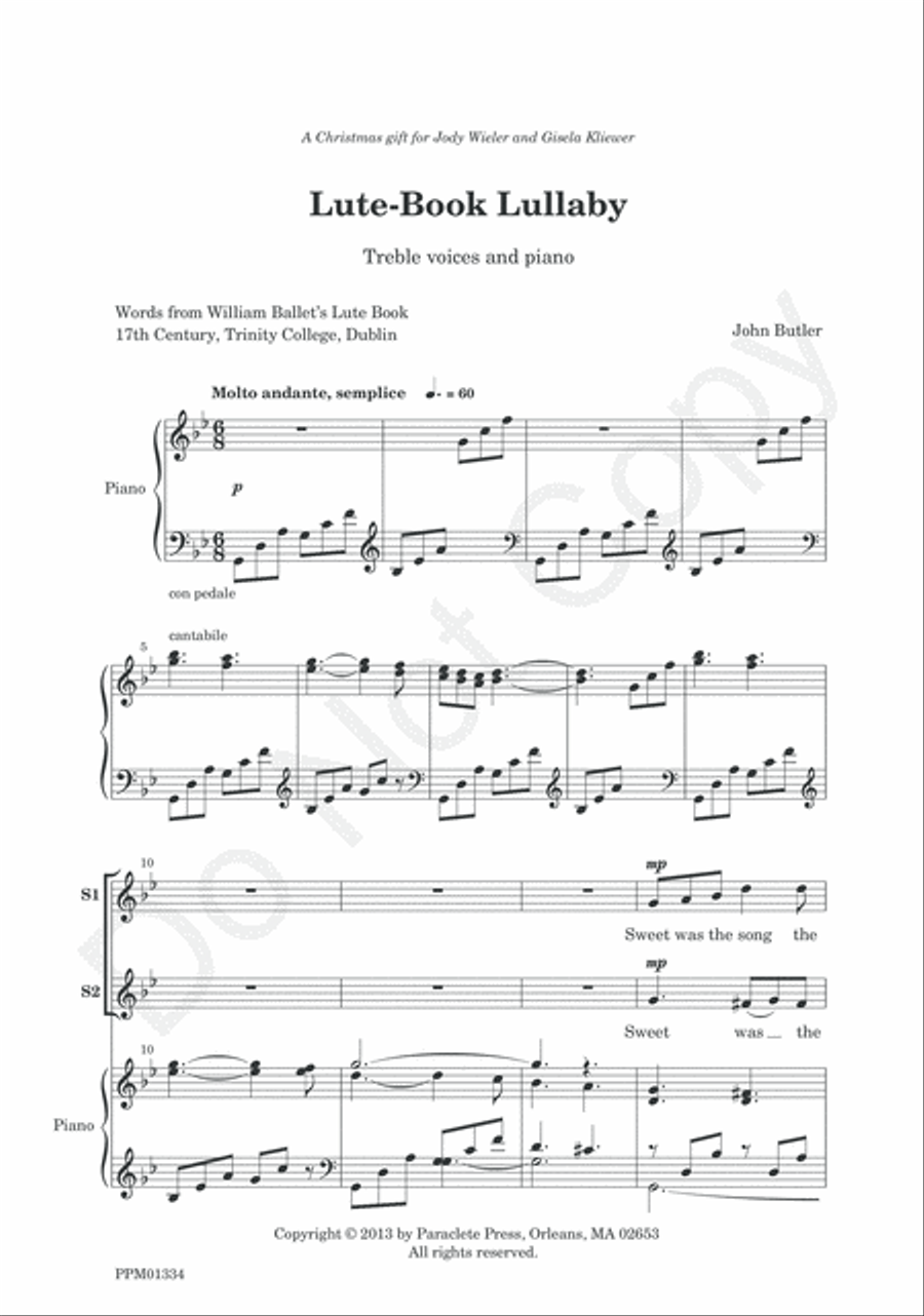 Lute-Book Lullaby Lute-Book Lullaby Women's Choir scores gallery preview page 4