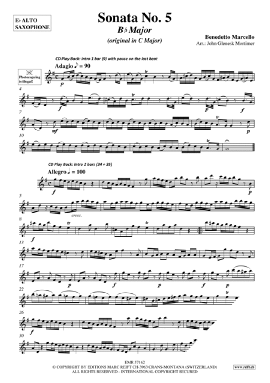 Sonata No. 5 Alto Saxophone scores gallery preview page 3