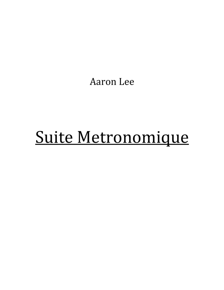 Book cover for Suite Metronomique (for Digital Metronome and Electronics)