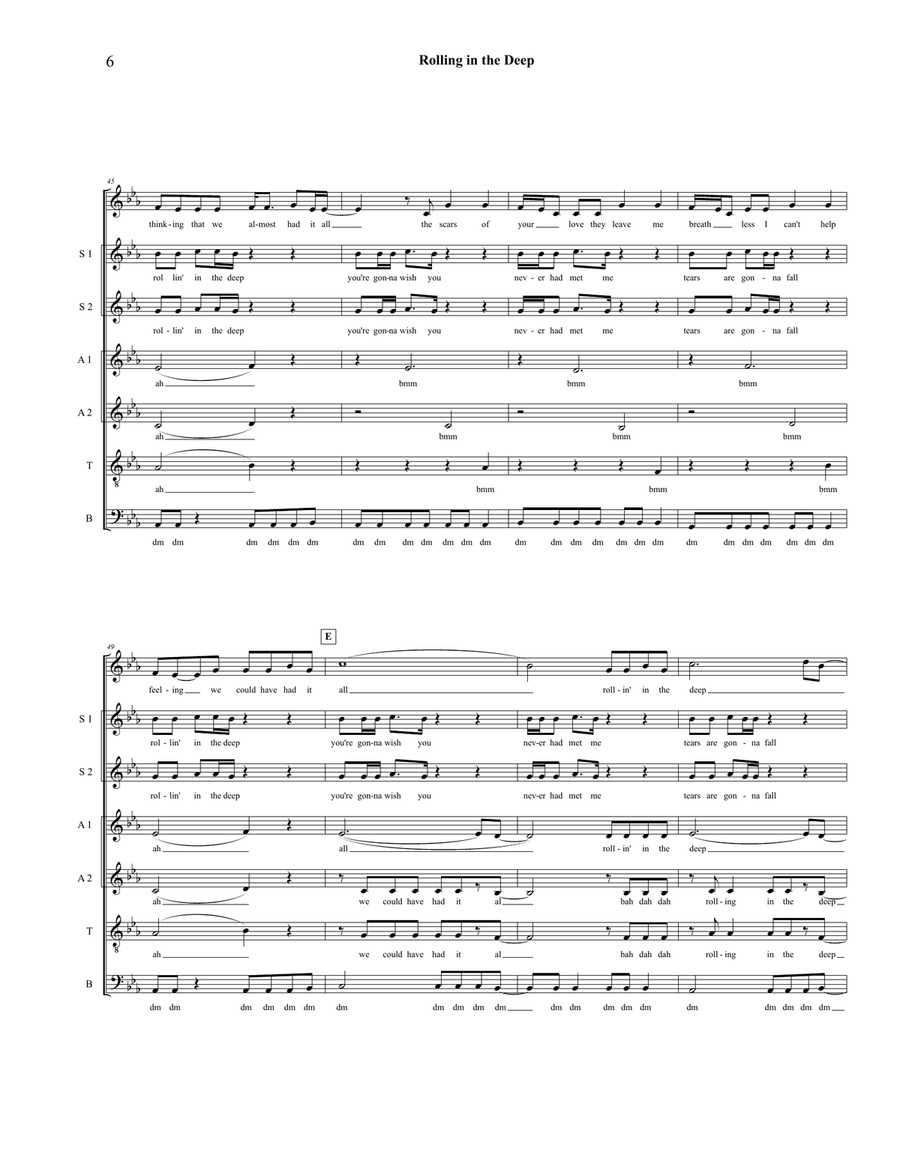 Rolling In The Deep 4-Part scores gallery preview page 6