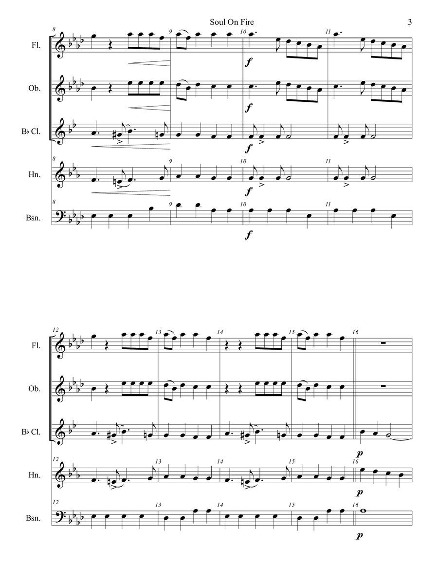 Soul On Fire Soul On Fire Woodwind Quintet scores gallery preview page 3