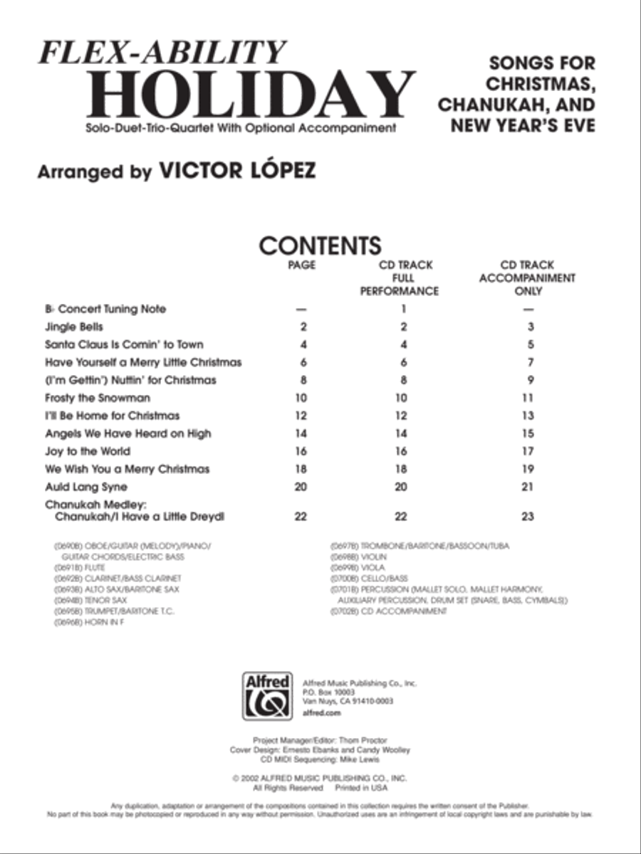 Flex-Ability Holiday -- Solo-Duet-Trio-Quartet with Optional Accompaniment