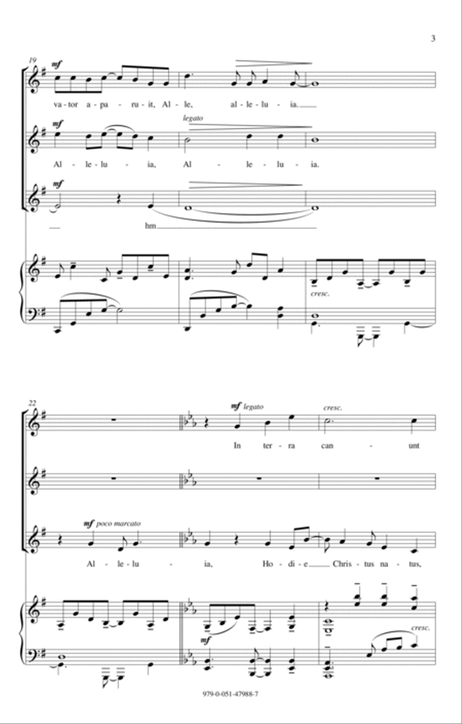 Hodie Alleluia SSA scores gallery preview page 3