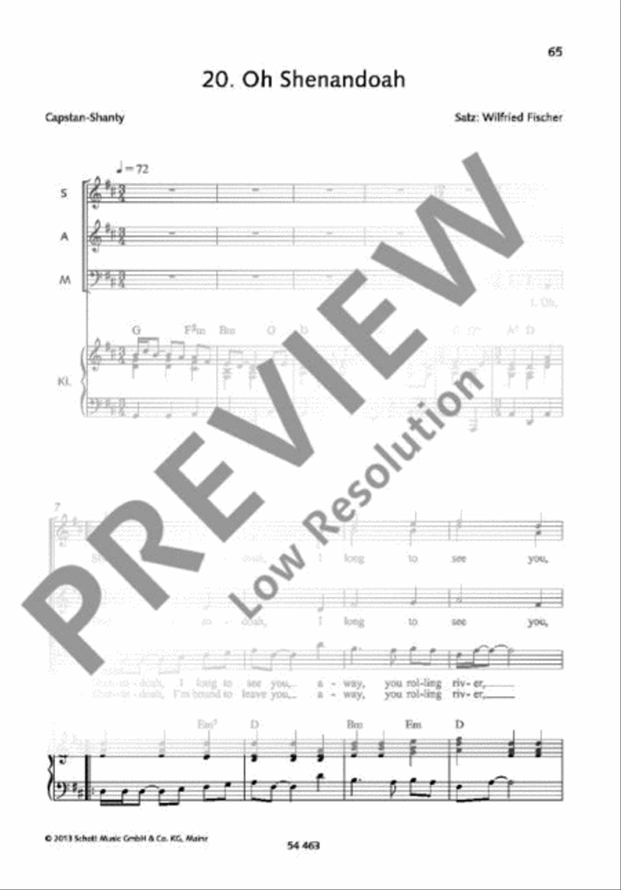 Oh Shenandoah A Cappella scores gallery preview page 2
