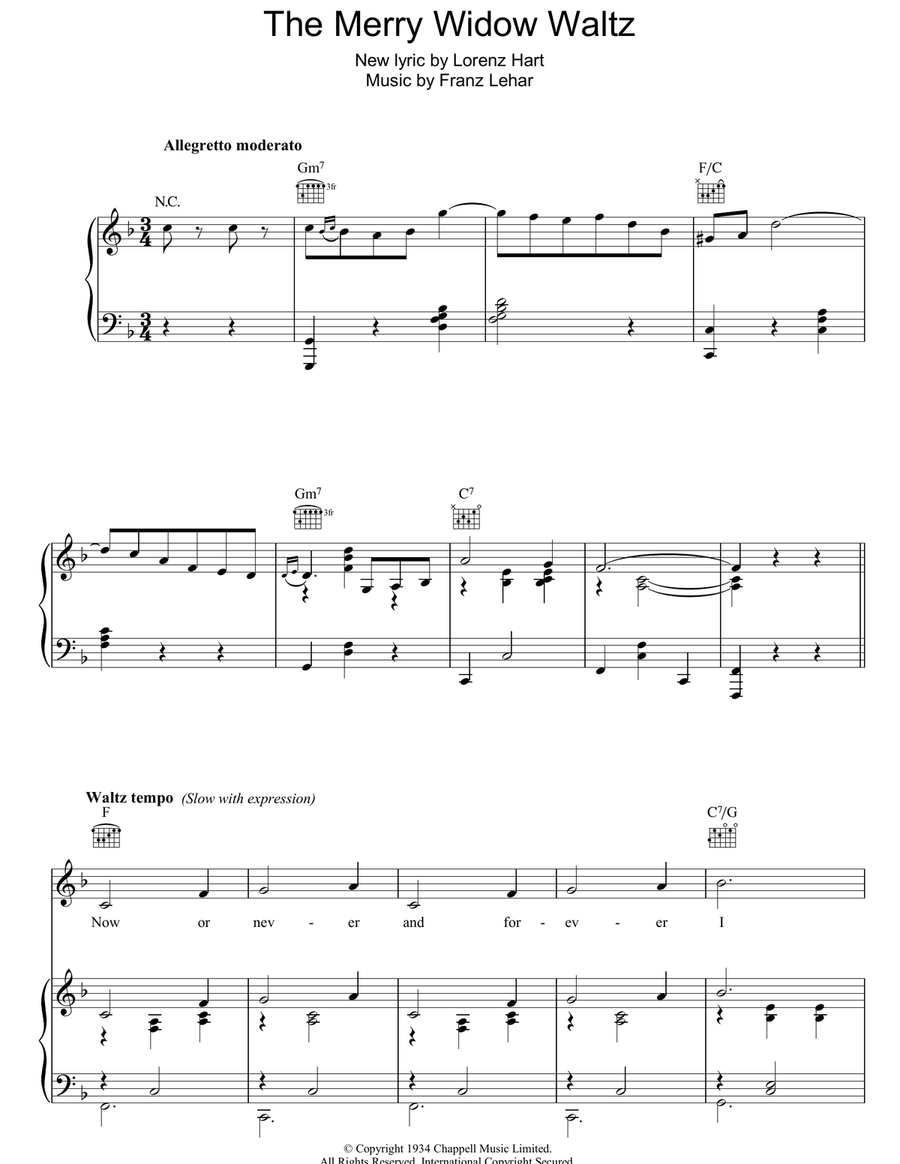 The Merry Widow Waltz The Merry Widow Waltz Guitar scores gallery preview page 1