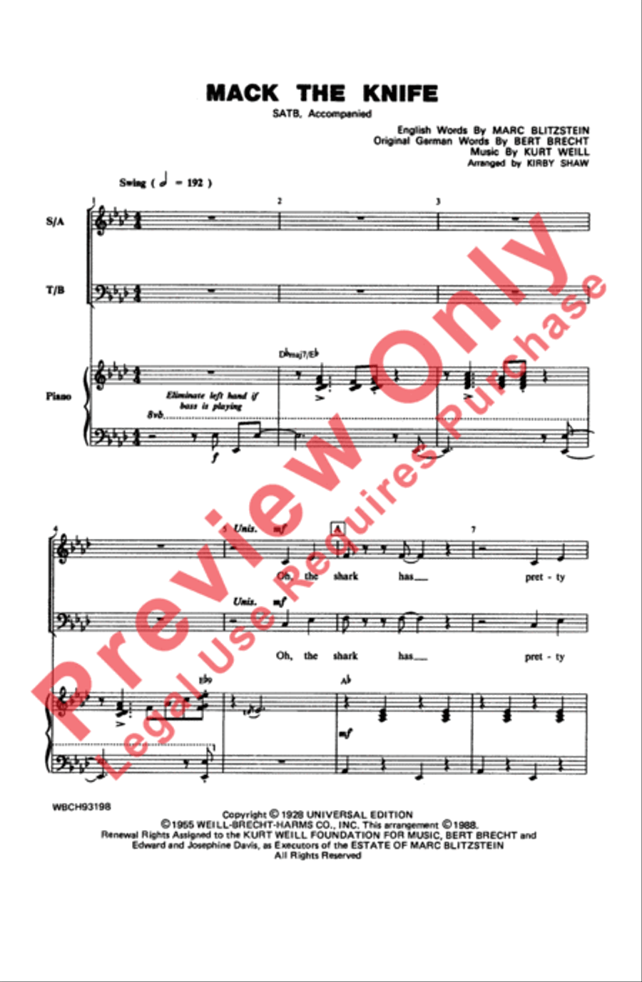 Mack the Knife Mack the Knife 4-Part scores gallery preview page 2