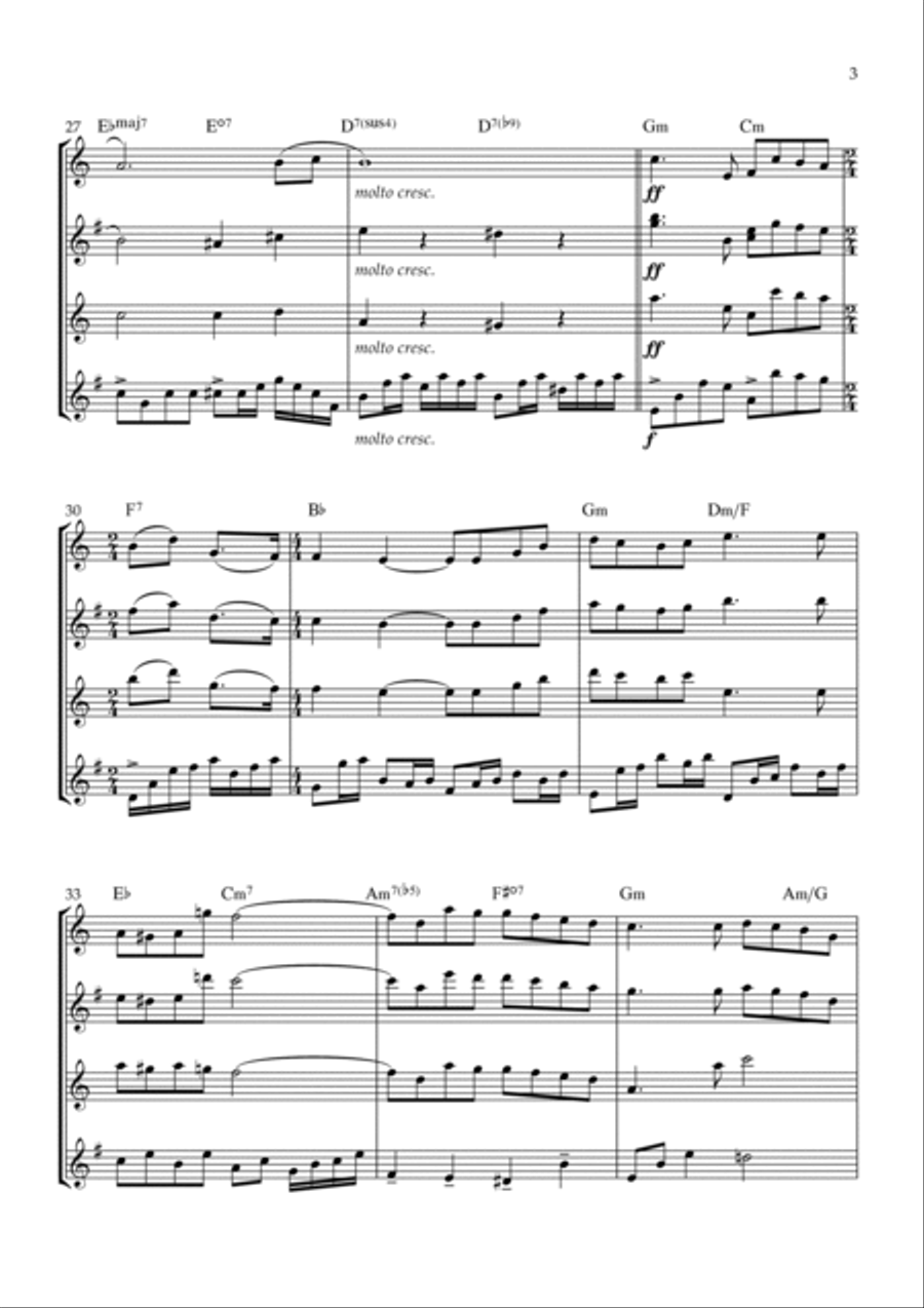 Love Theme (tema D'amore) Saxophone Quartet scores gallery preview page 3