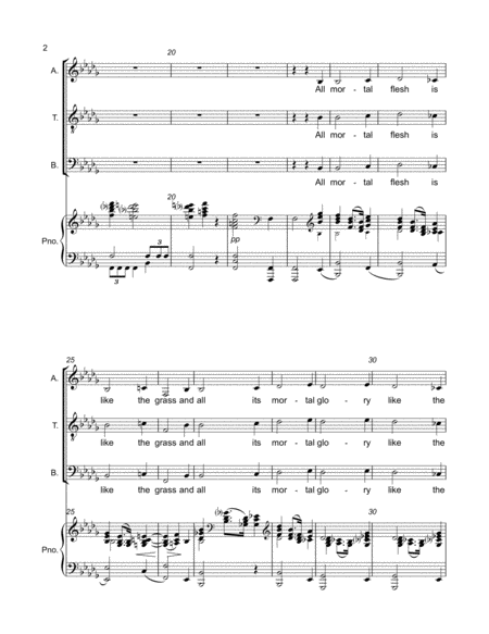 All mortal flesh is like the grass - SATB choir with piano