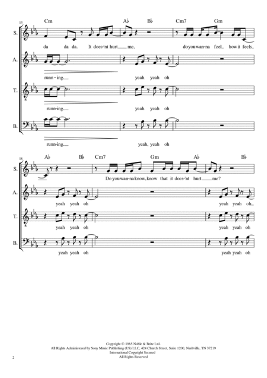 Running Up That Hill 4-Part scores gallery preview page 2