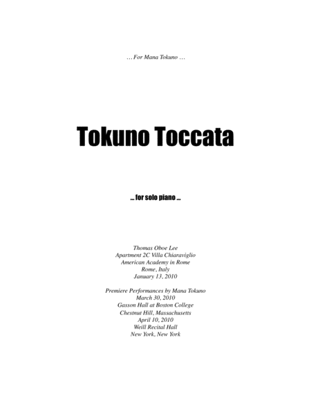 Tokuno Toccata (2010) for solo piano image number null