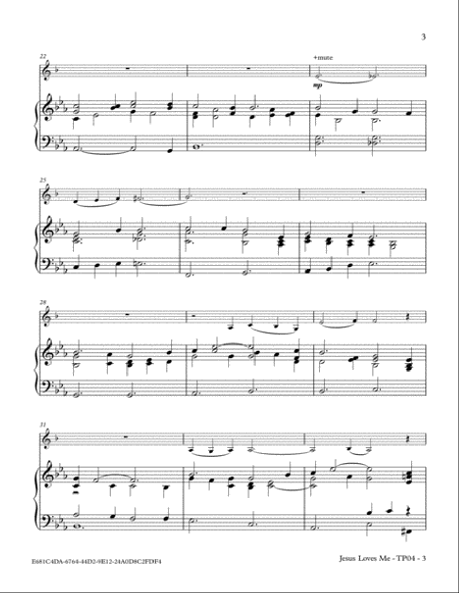 Jesus Loves Me Trumpet Solo scores gallery preview page 3