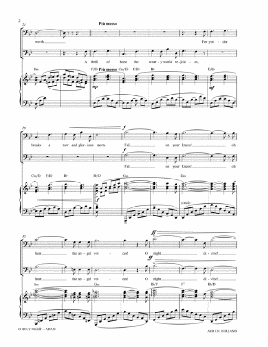 O Holy Night (Cantique de Noel) Adolphe Adam Duet for Baritone and Bass Vocal Duet scores gallery preview page 4