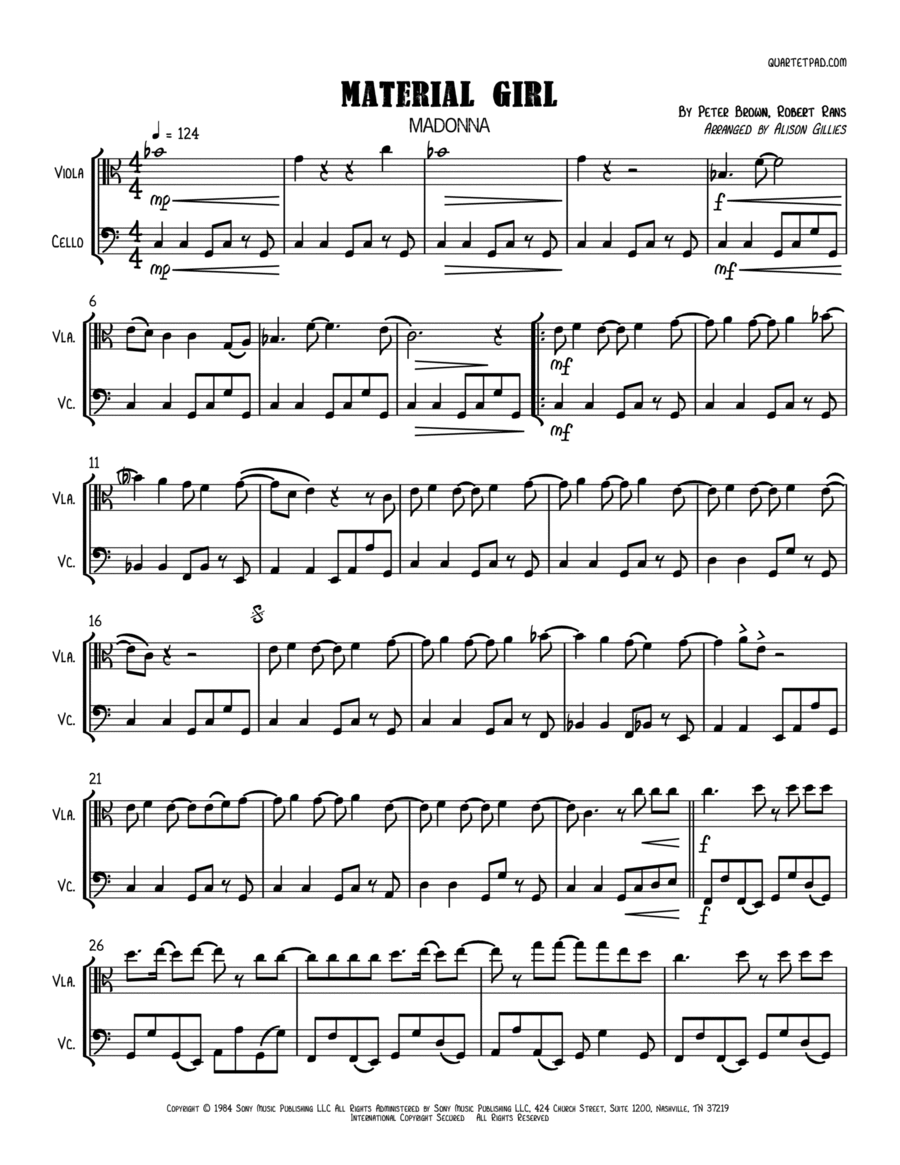 Material Girl Material Girl String Duet scores gallery preview page 1
