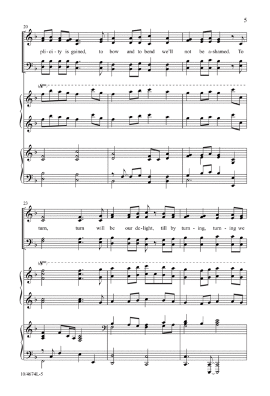 Simple Gifts 4-Part scores gallery preview page 5