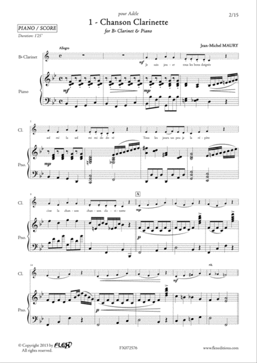 Histoires Clarinette B-Flat Clarinet scores gallery preview page 2