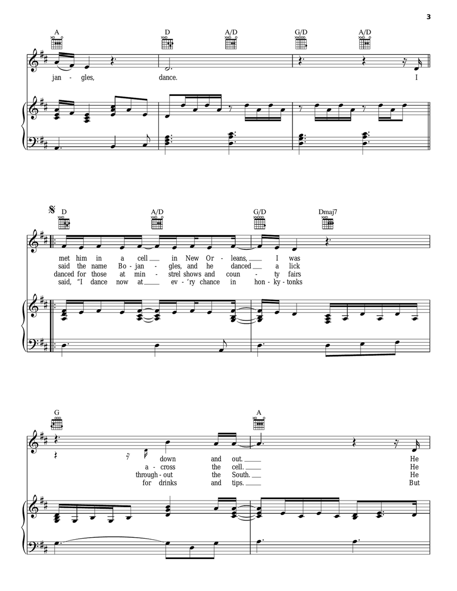 Mr. Bojangles Piano, Vocal, Guitar scores gallery preview page 3