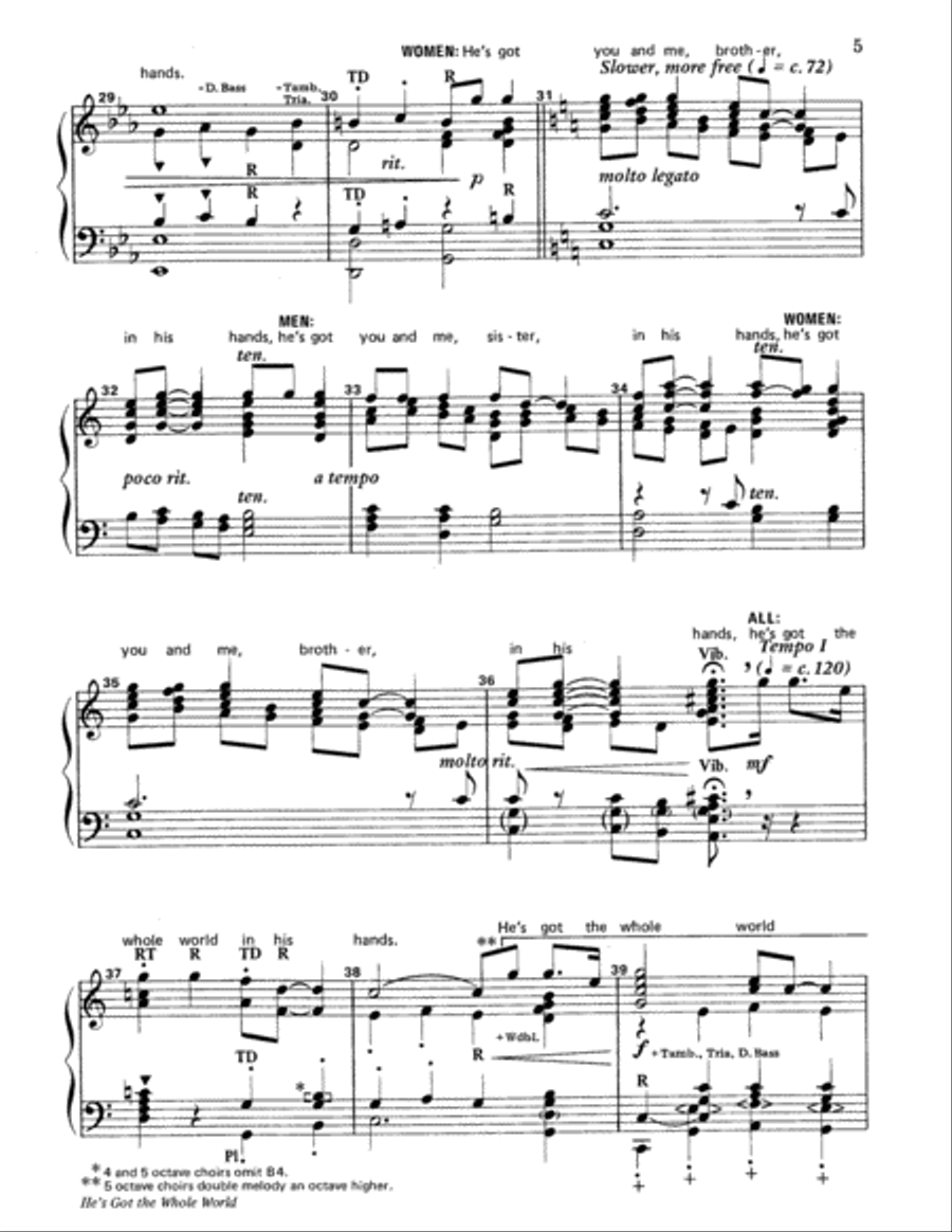 He's Got the Whole World 5-Octaves scores gallery preview page 5