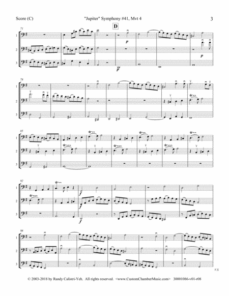 Mozart "Jupiter" Symphony #41 (K. 551), Mvt. 4 (trio) image number null