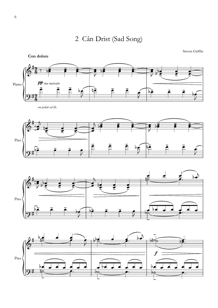 Llyfr Braslunio Piano Solo scores gallery preview page 6