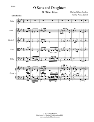 O Sons and Daughters (O filii et filiae) for String Quartet and Organ