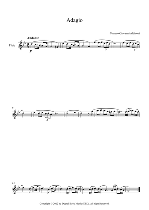 Book cover for Adagio (In G Minor) - Tomaso Giovanni Albinoni (Flute)