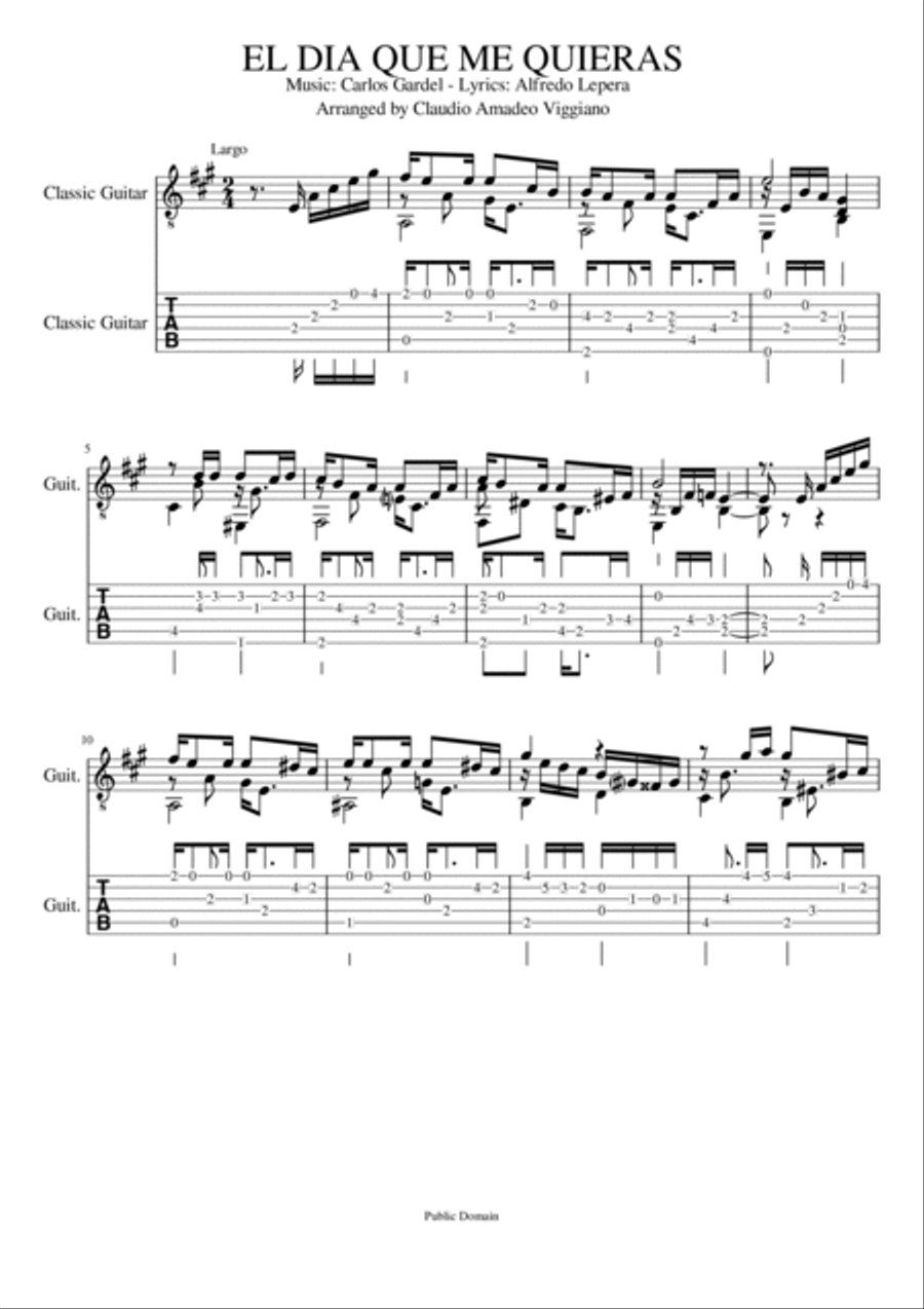 El día que me quieras El día que me quieras Guitar Tablature scores gallery preview page 2