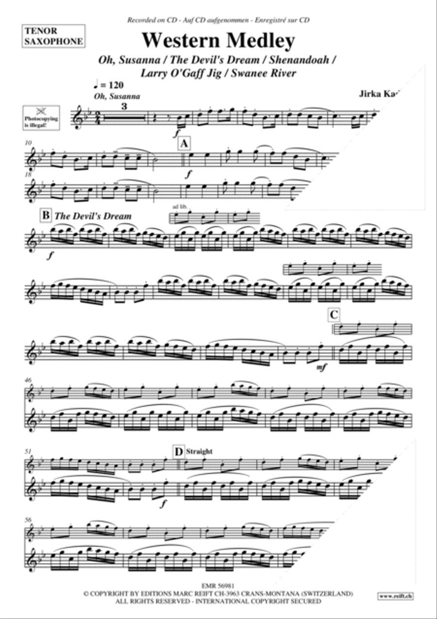 Western Medley Western Medley Tenor Saxophone scores gallery preview page 3