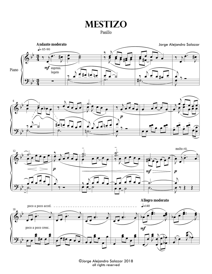 Mestizo Piano Solo scores gallery preview page 3