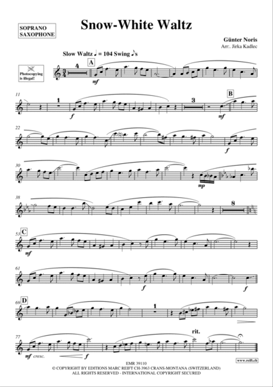 Snow-White Waltz Soprano Saxophone scores gallery preview page 2