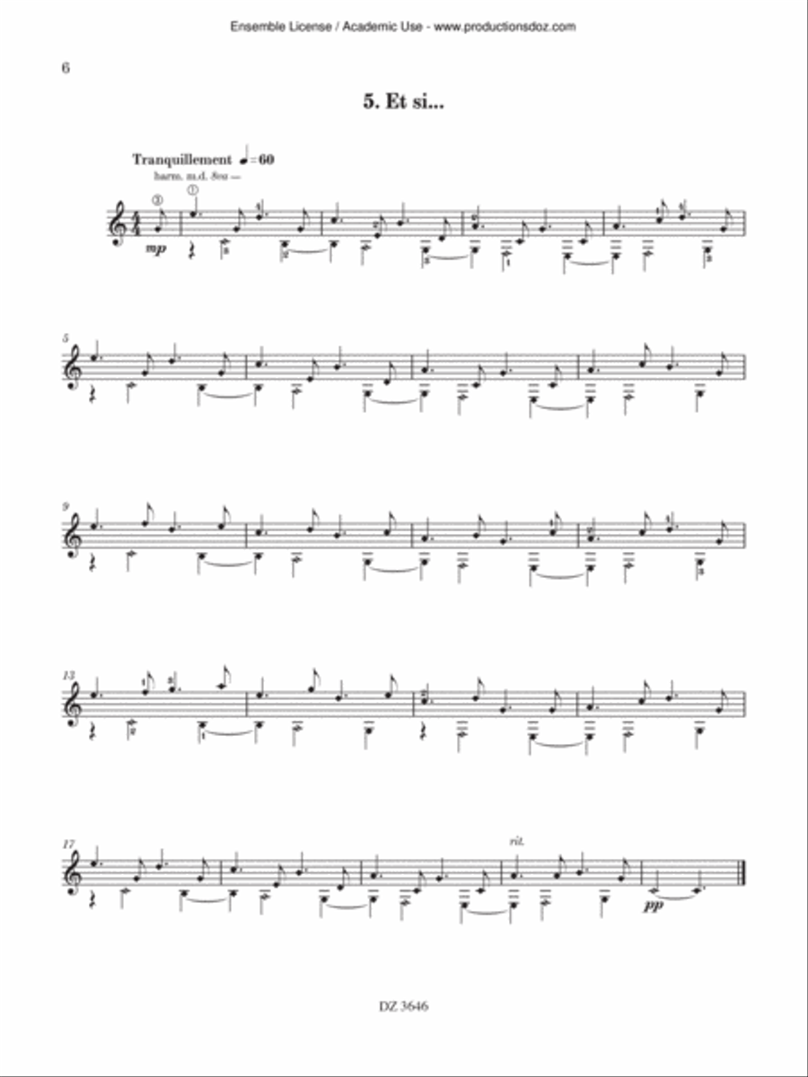 Rue des Pervenches Classical Guitar scores gallery preview page 6