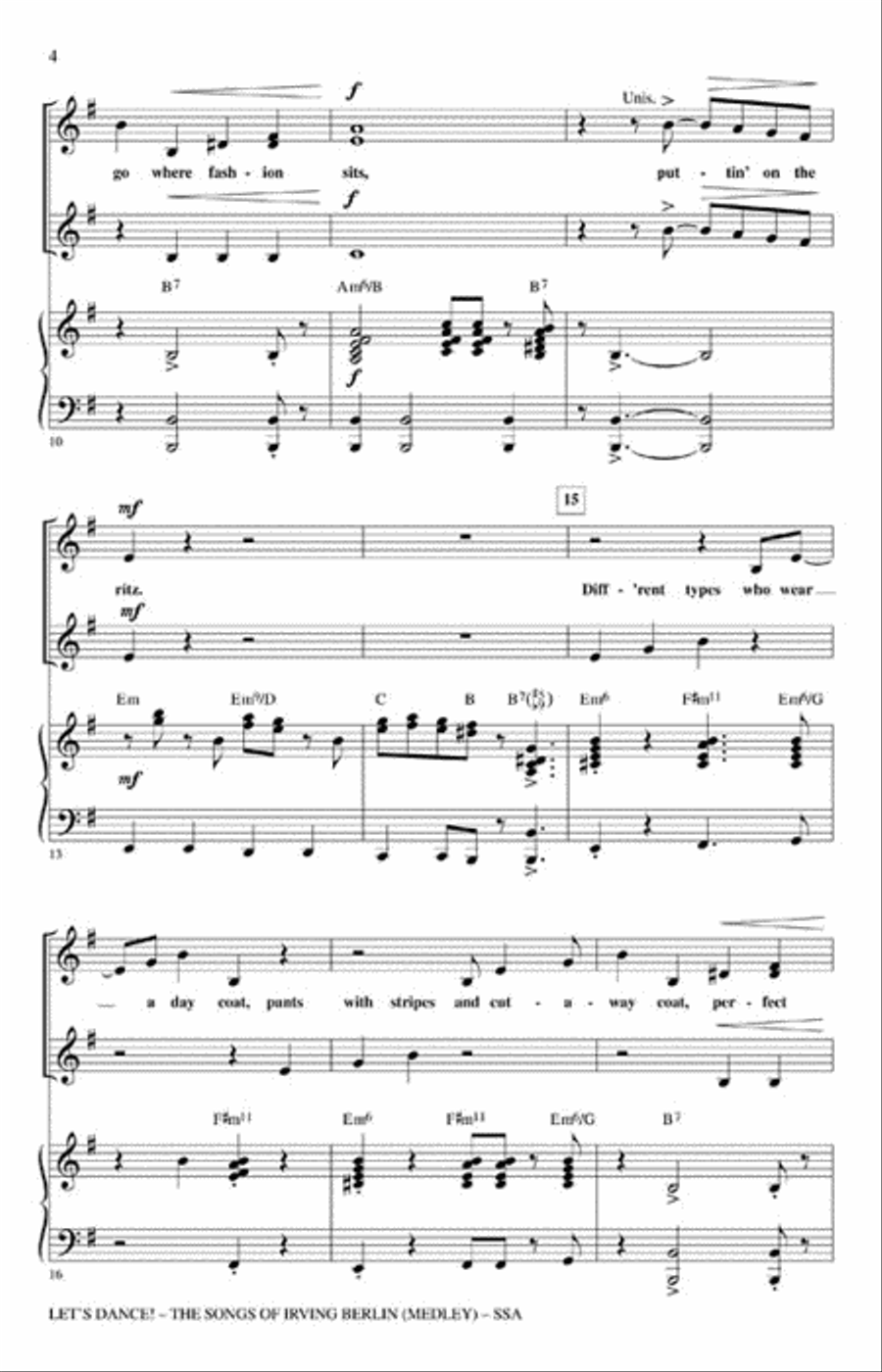 Let's Dance! - The Songs of Irving Berlin (Medley) SSA scores gallery preview page 3