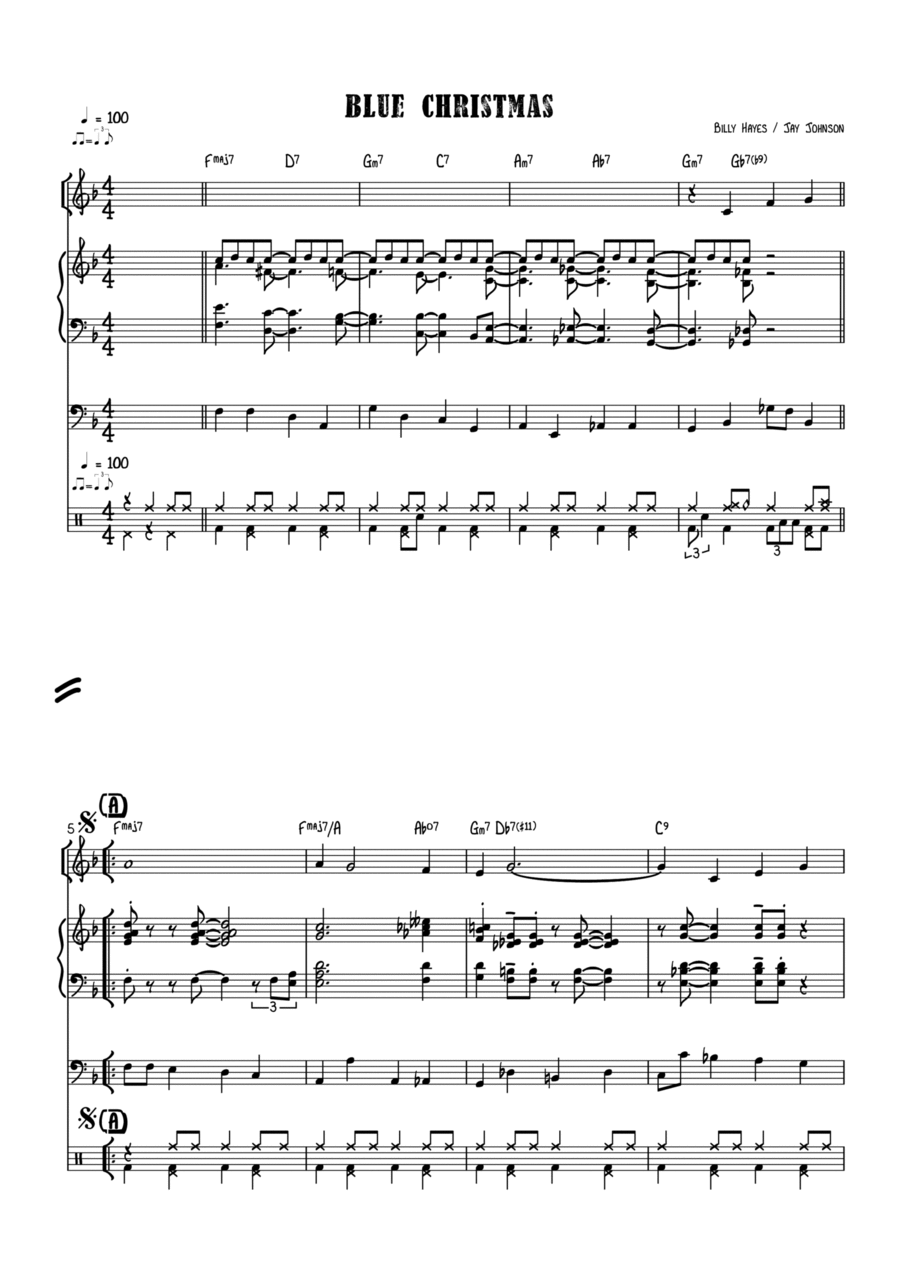 Blue Christmas Jazz Ensemble scores gallery preview page 1