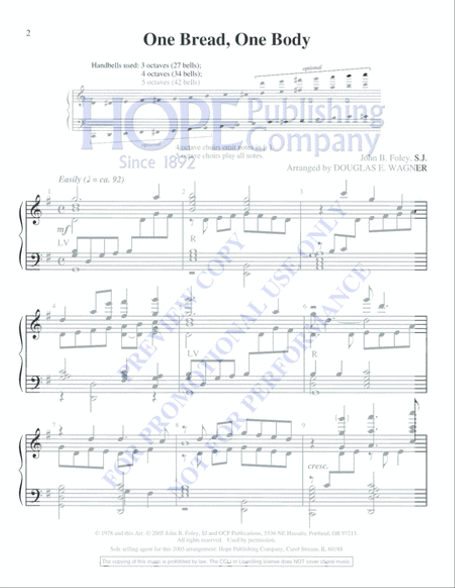 One Bread, One Body 5-Octaves scores gallery preview page 2