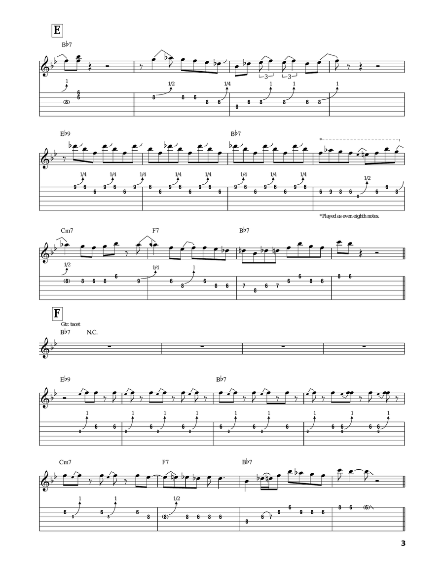 Strollin' With Bones Electric Guitar scores gallery preview page 3