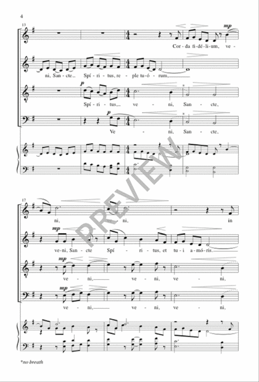 Veni, Creator Spiritus 4-Part scores gallery preview page 4