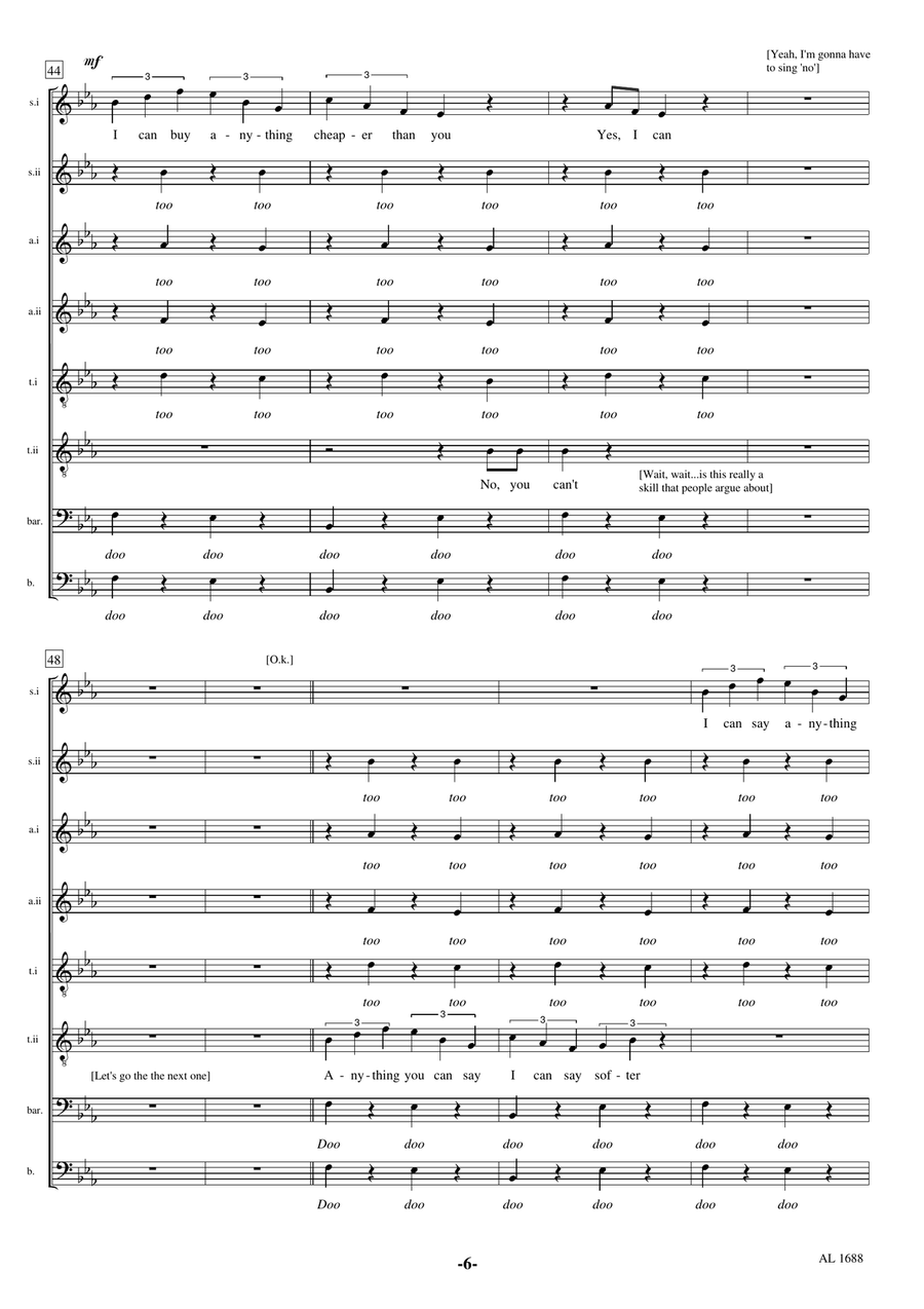 Anything You Can Do (I Can Do Better) Choir scores gallery preview page 6