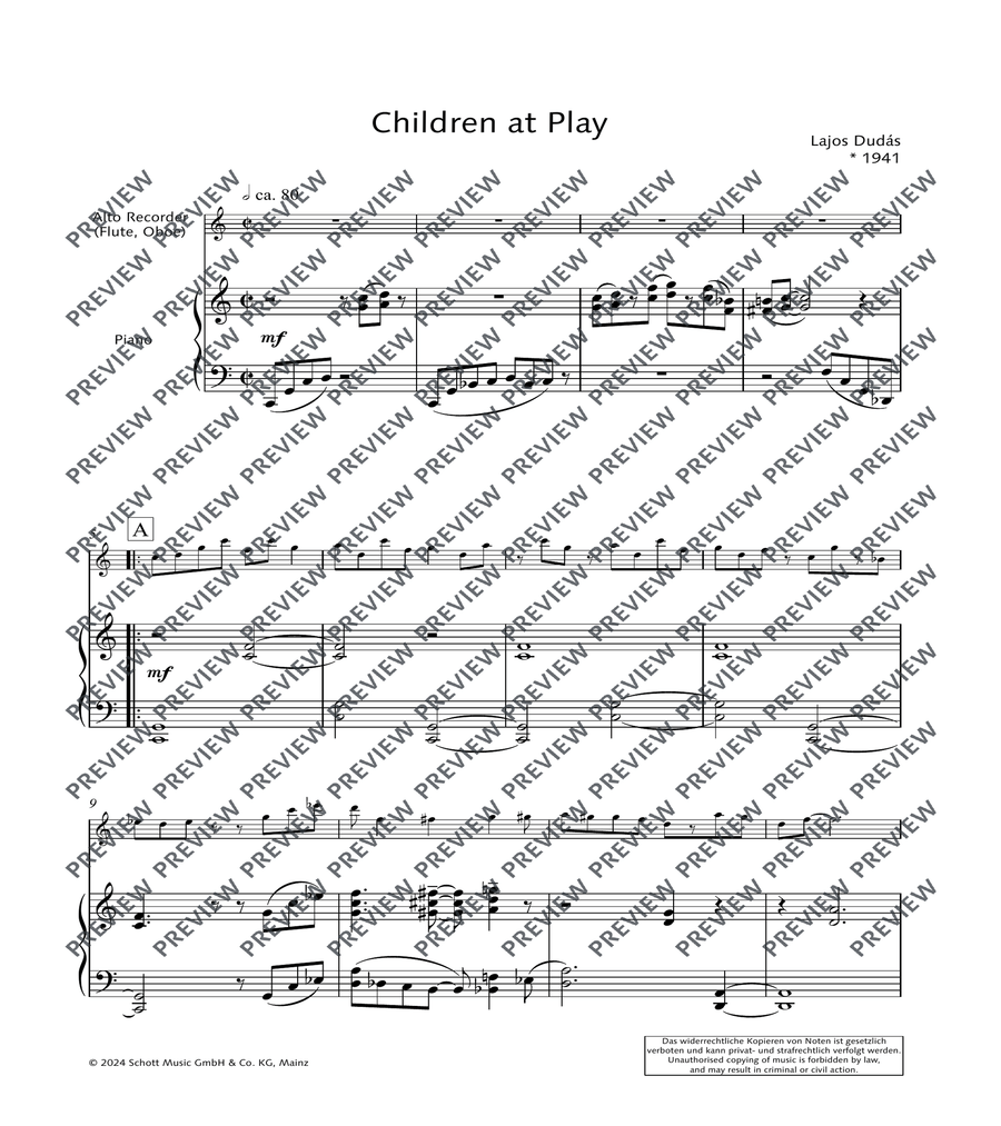 Children at Play Flute scores gallery preview page 3