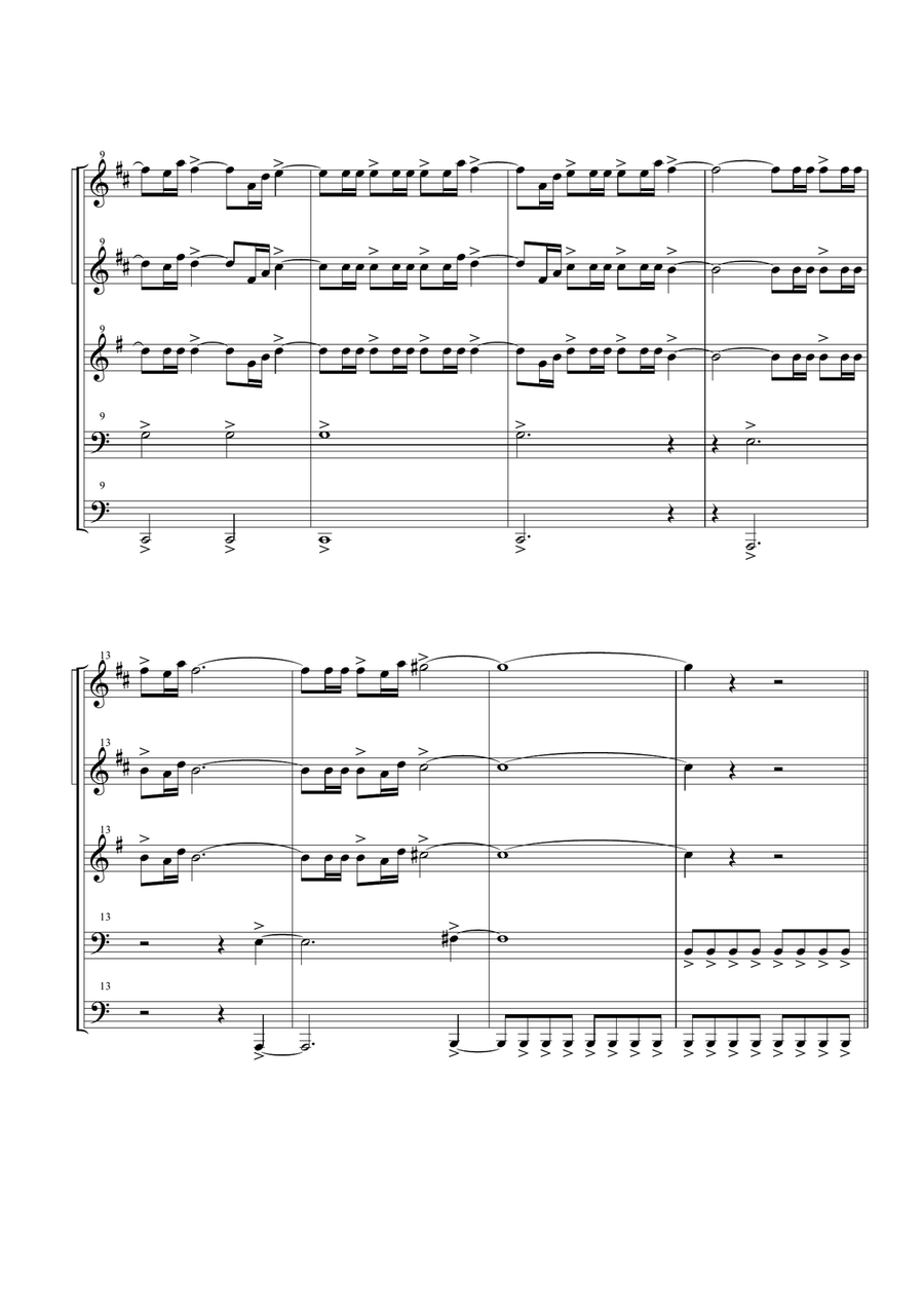 Gonna Fly Now Brass Ensemble scores gallery preview page 2