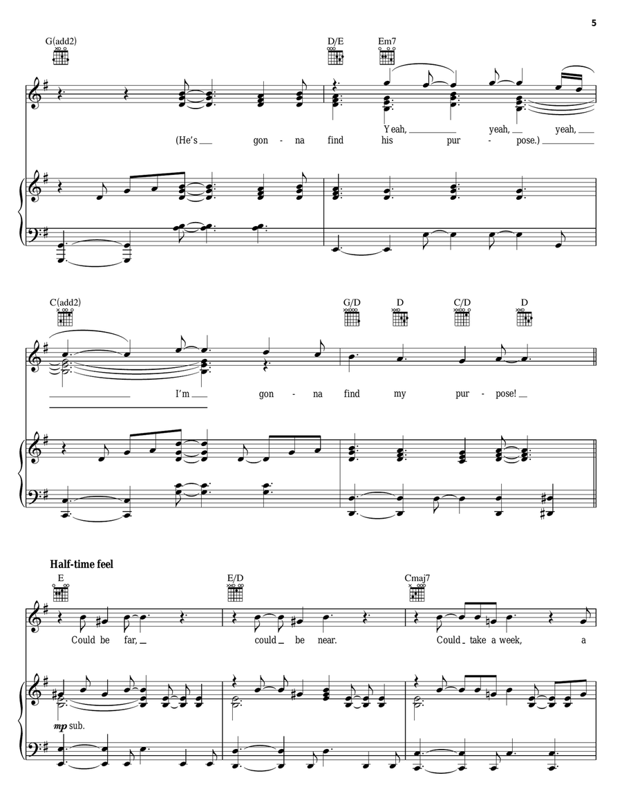Purpose (from Avenue Q) Piano, Vocal, Guitar scores gallery preview page 5