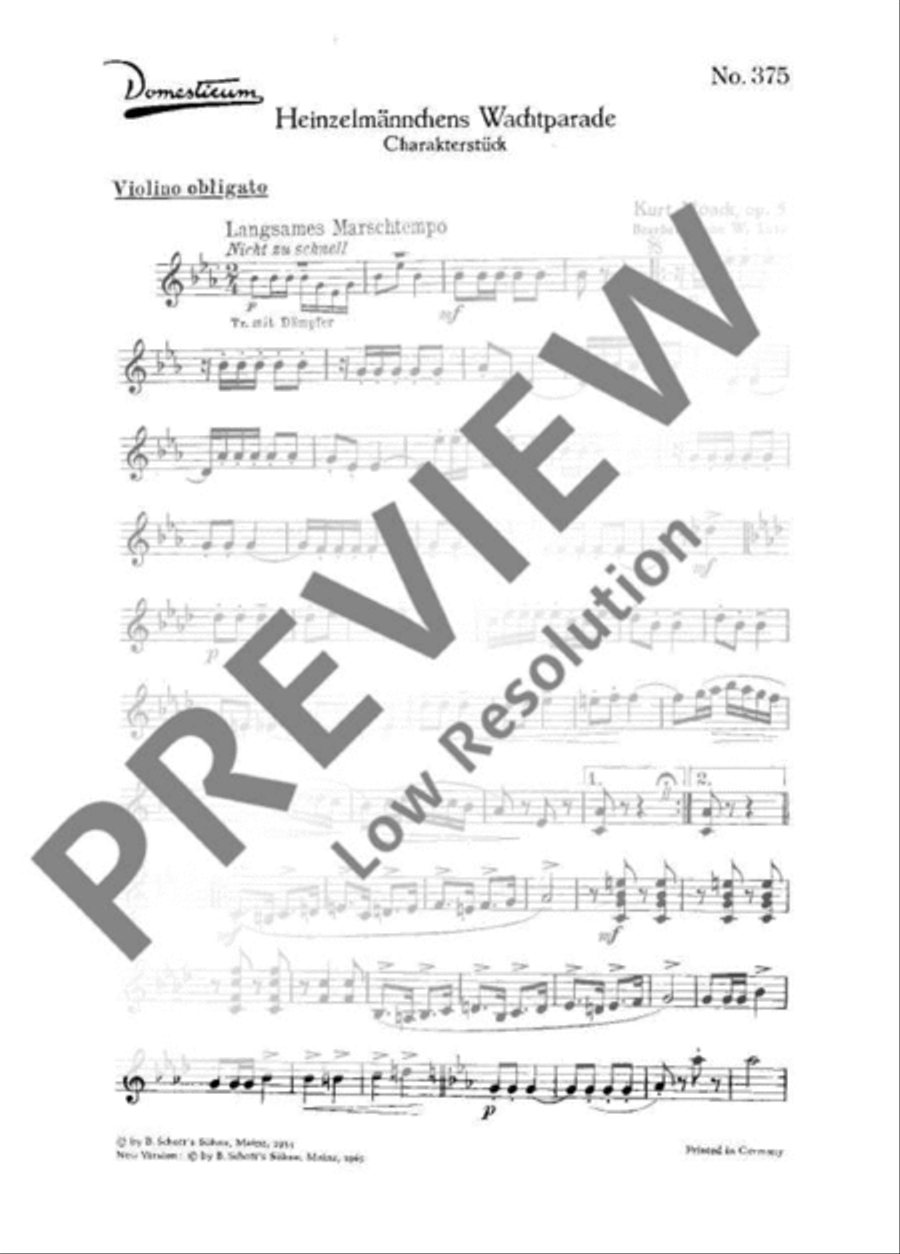 Heinzelmännchens Wachtparade Oboe scores gallery preview page 2