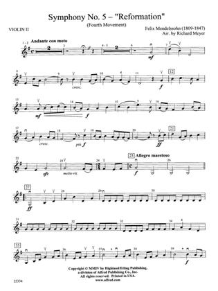 Symphony No. 5 "Reformation" (4th Movement): 2nd Violin