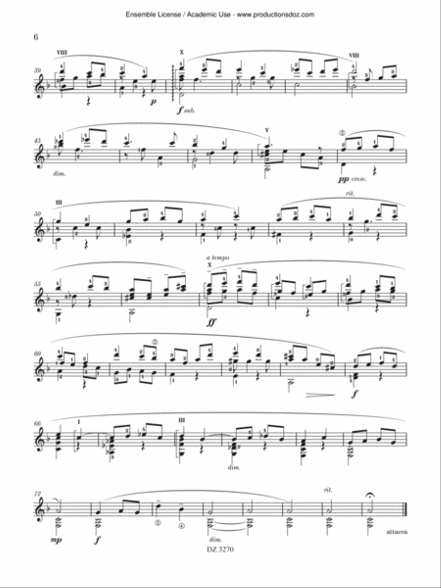 Terpsichore for 6 Strings Classical Guitar scores gallery preview page 6