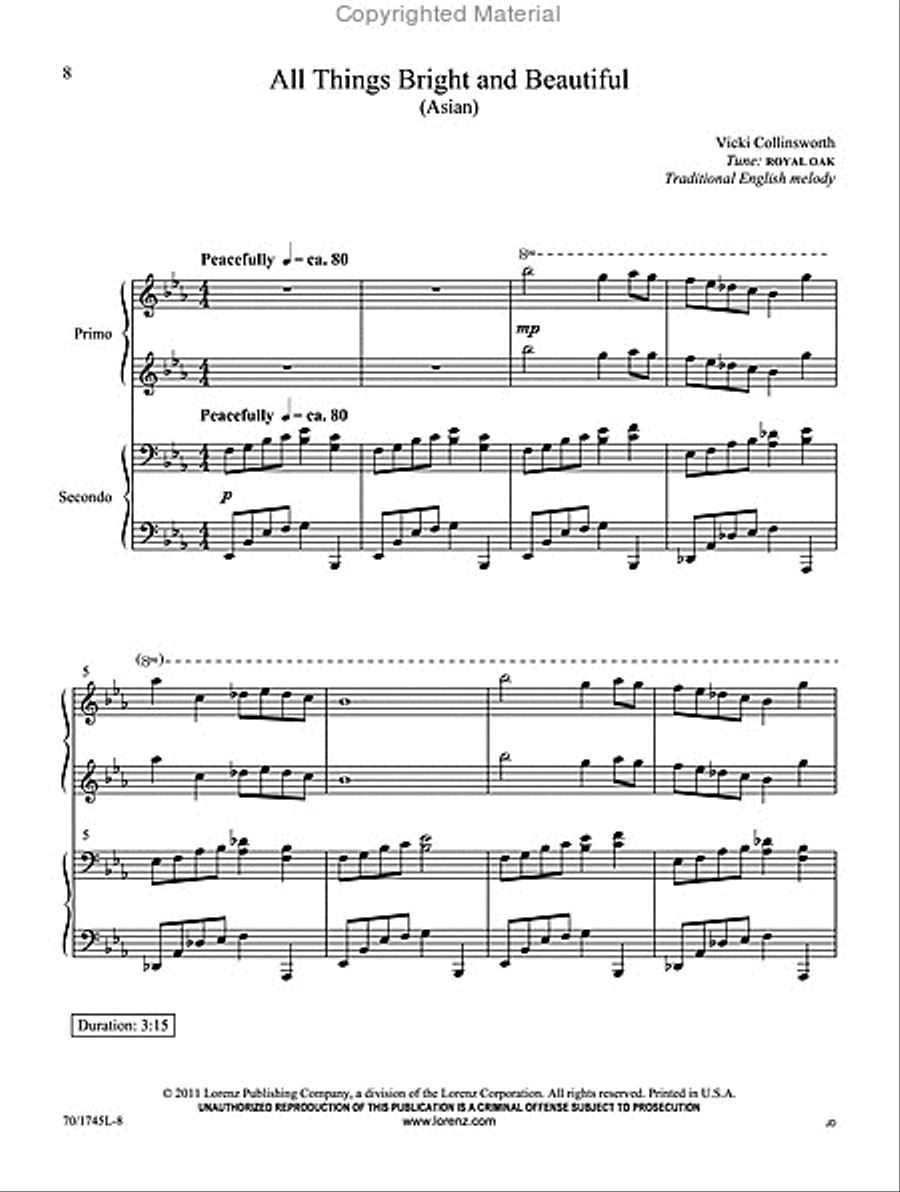 My Father's World Piano Duet scores gallery preview page 5