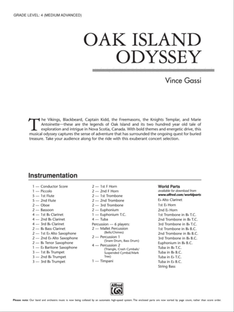Oak Island Odyssey: Score Concert Band scores gallery preview page 1