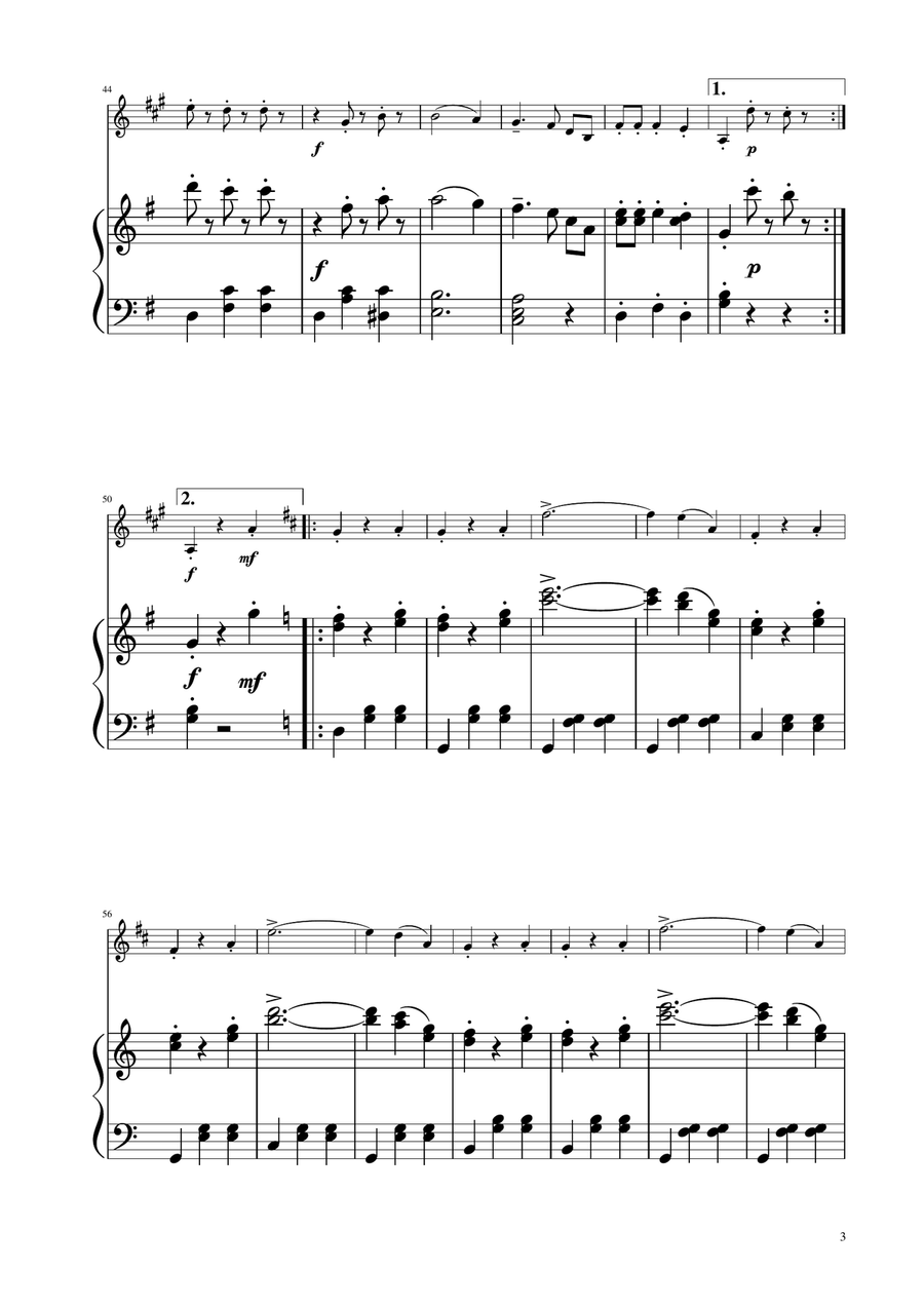 Blue Danube Walzt - Trumpet Solo w/ Piano B-Flat Trumpet scores gallery preview page 3