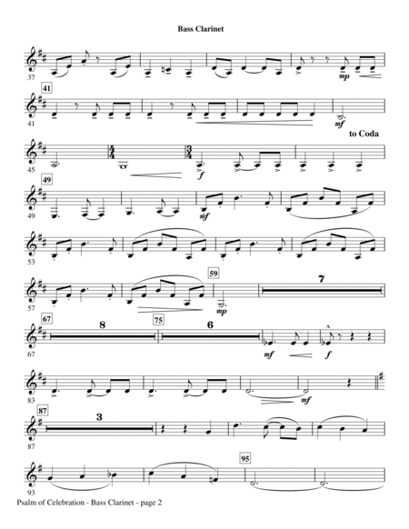 Psalm of Celebration - Bass Clarinet (sub. Bassoon)